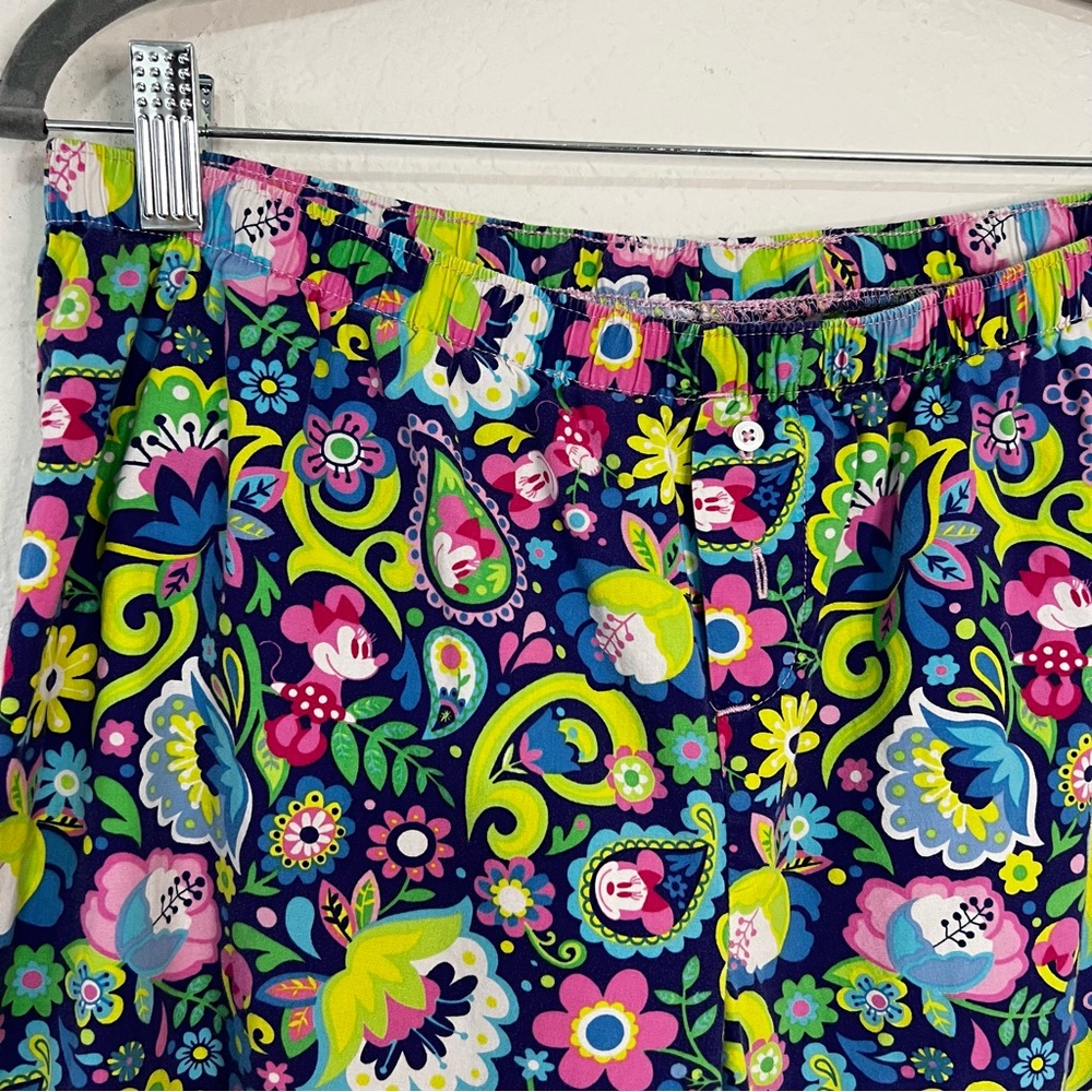 Disney Parks Authentic Pajama Pants Colorful‎ Paisley Floral Minnie Mouse Medium - Picture 3 of 9